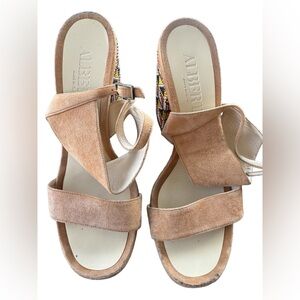 Alberto Gozzi Suede Sandals with Embellished Heel